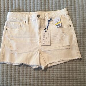 Eunina White Jean Shorts NWT Lulu super high rise cut off shorts medium